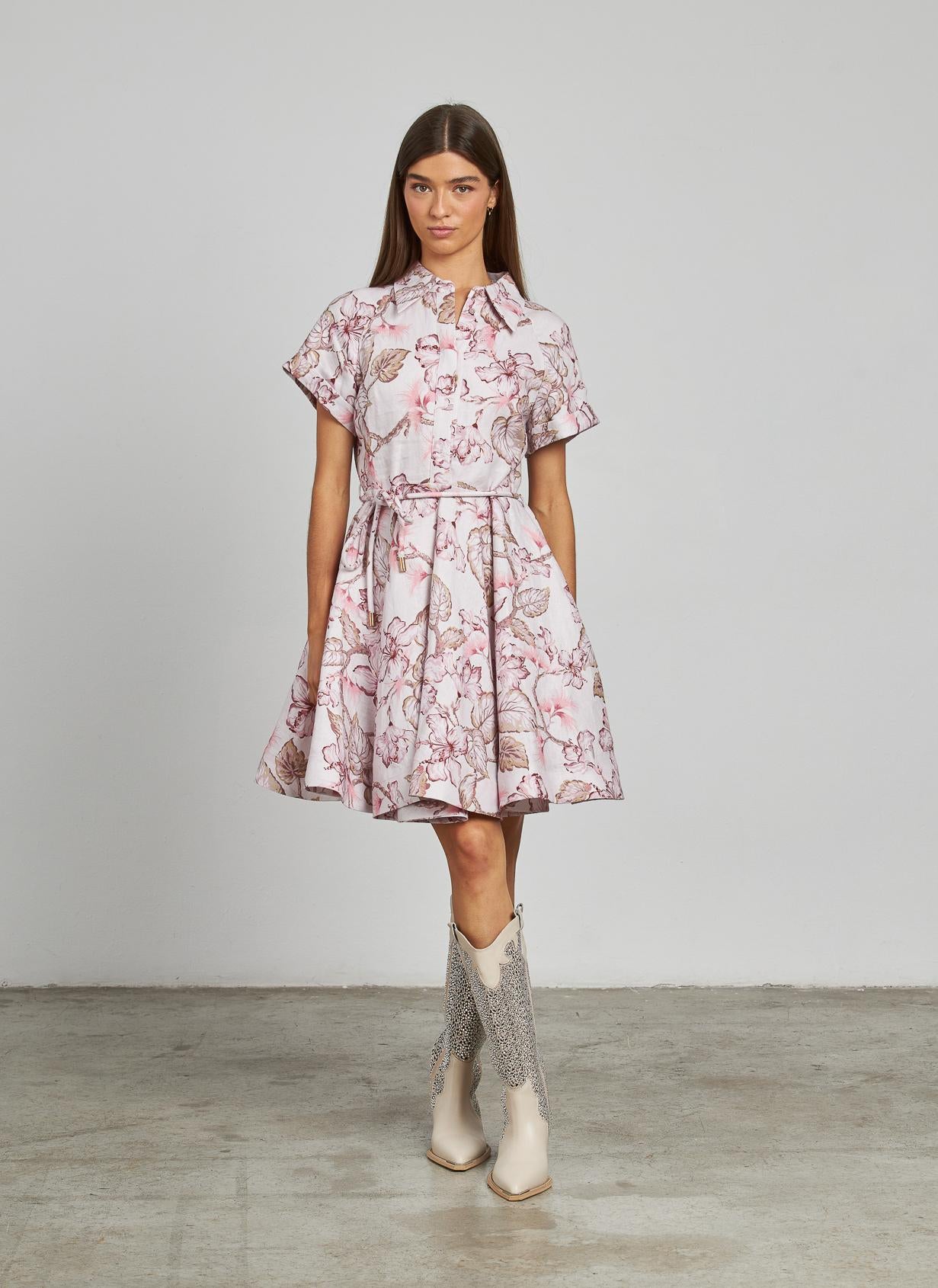VESTIDO ESTAMPADO VOLANTES