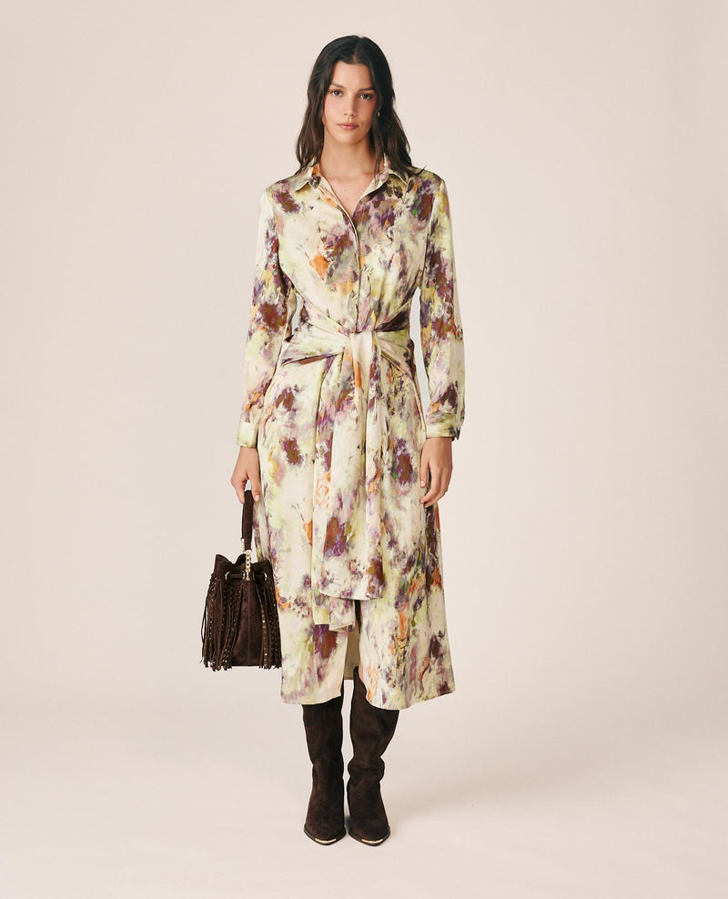 VESTIDO MIDI CREPE SATÉN ACUARELA