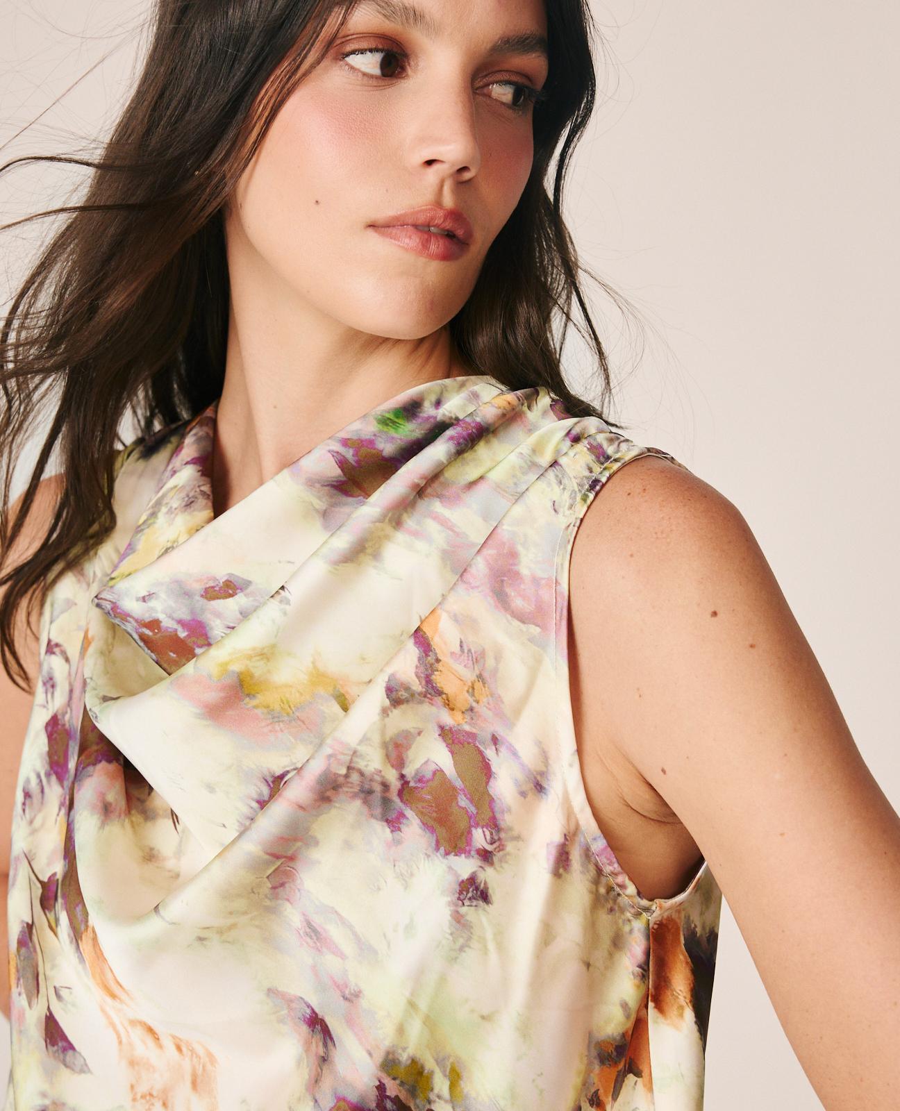 BLUSA SATÉN ESTAMPADO ACUARELA