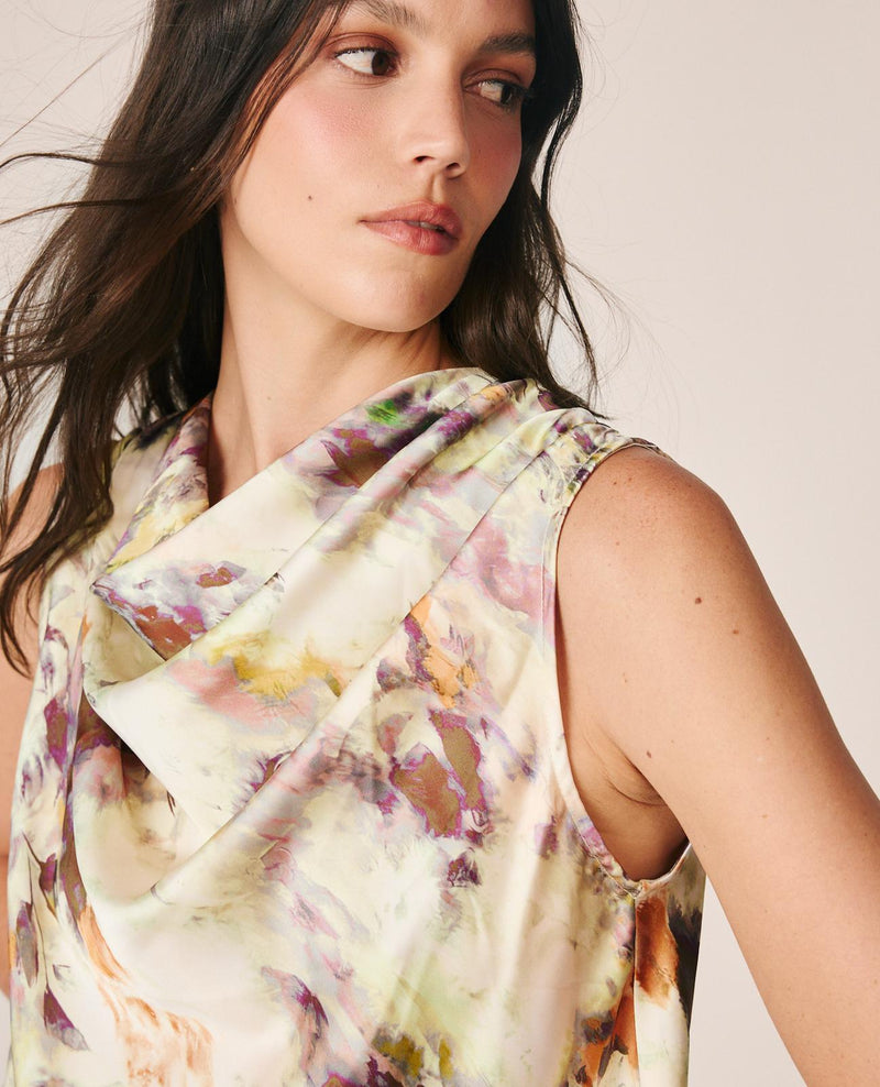 BLUSA SATÉN ESTAMPADO ACUARELA