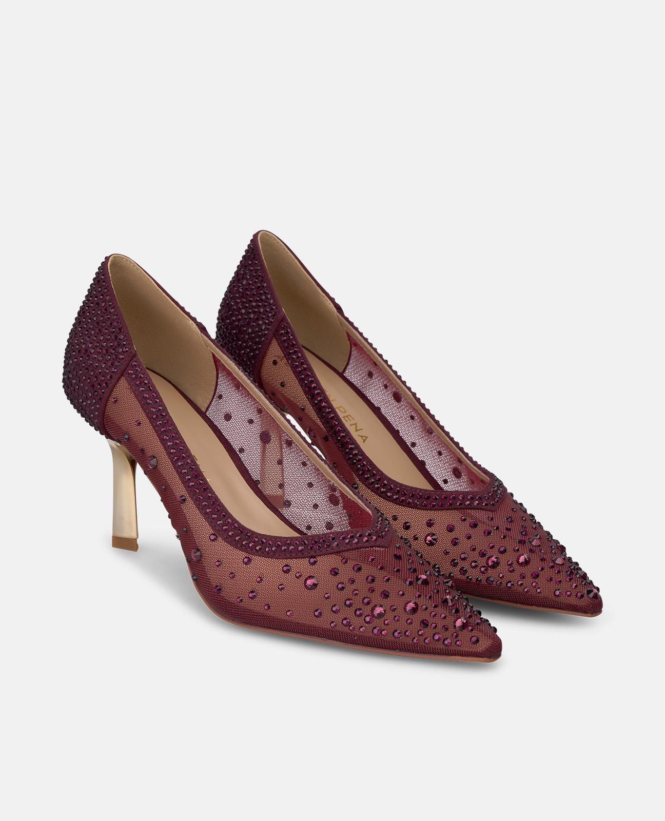ZAPATO SALÓN MALLA DETALLES PEDRERÍA