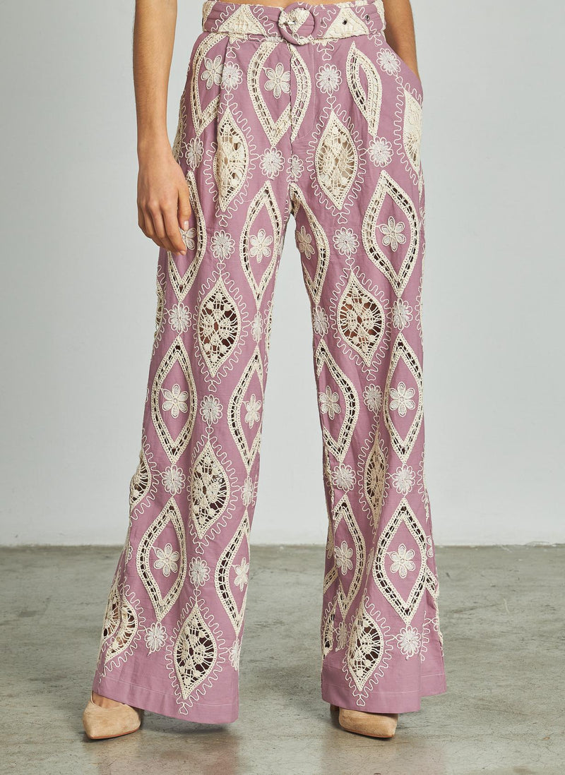 EMBROIDERED LONG PANTS