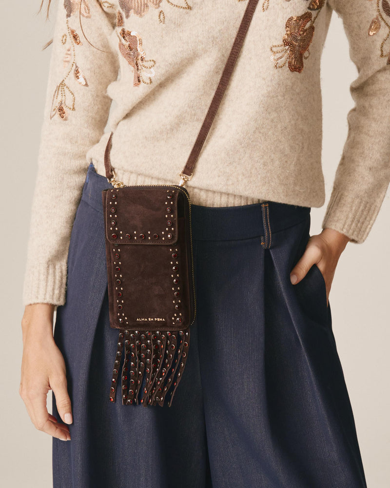 BORSA A TRACOLLA NATALIA IN PELLE DI CAVALLO CON FRANGE