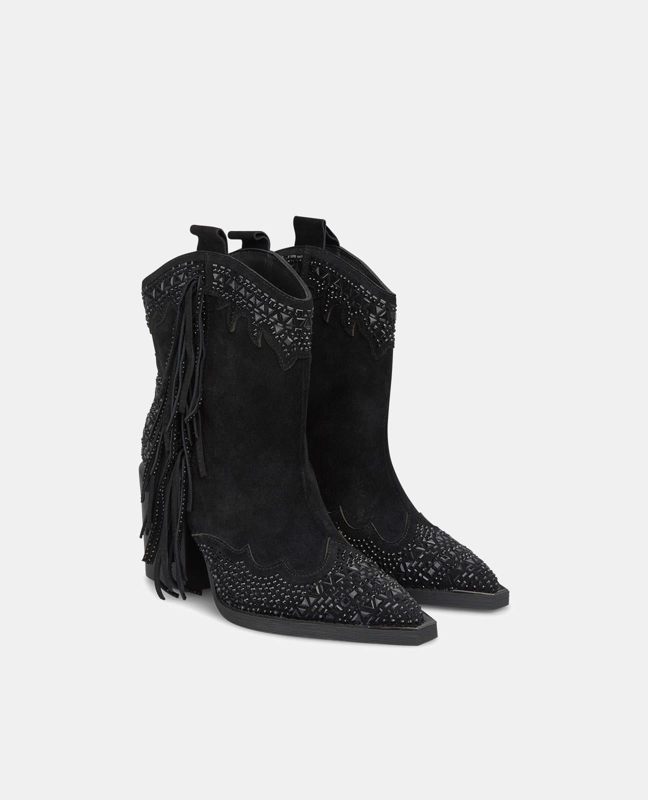 BOTTE DE CHEVILLE AVEC FRANGES LATÉRALES