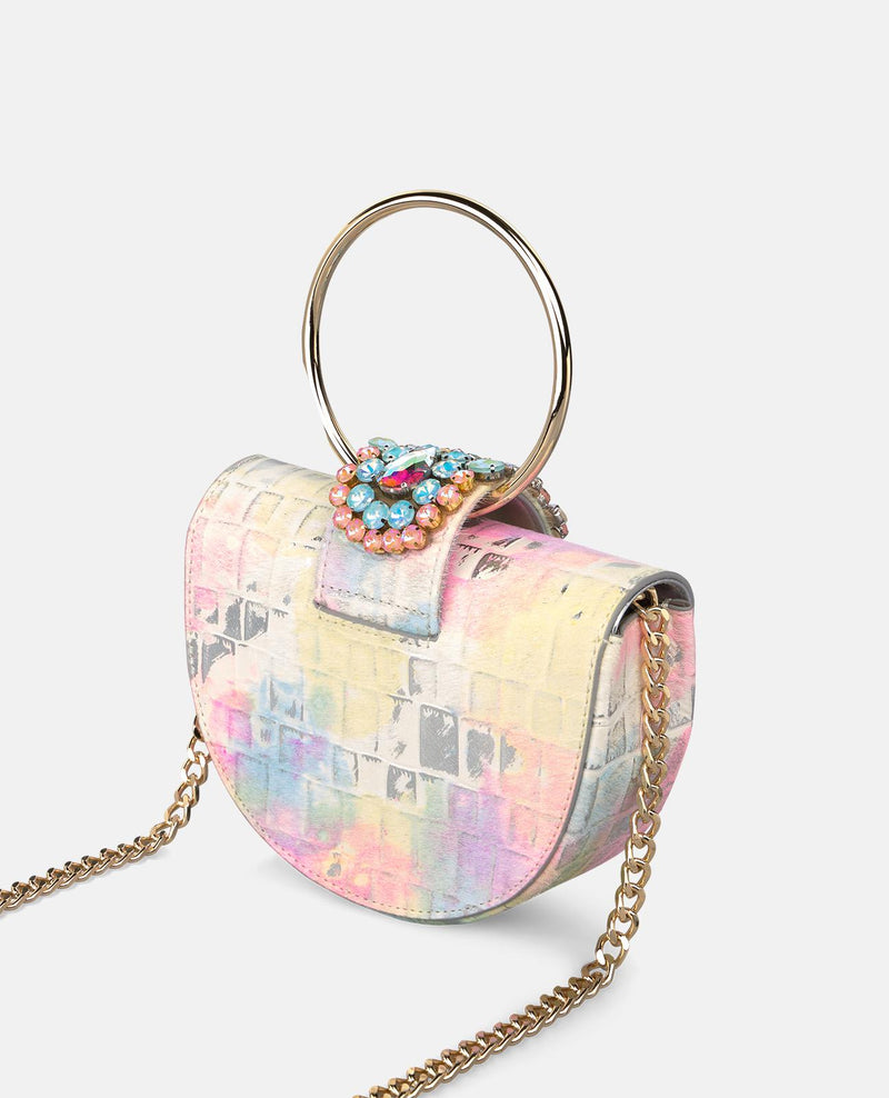 JEWELED HALF MOON BAG
