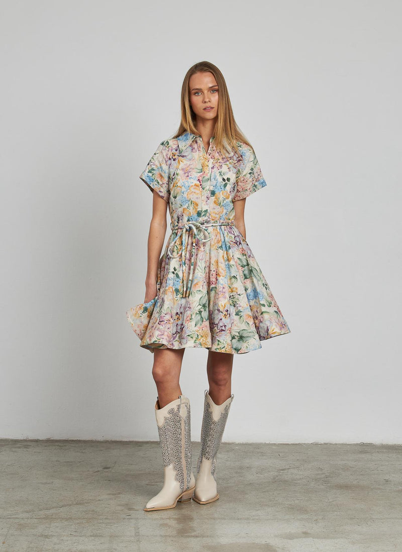 VESTIDO ESTAMPADO VOLANTES