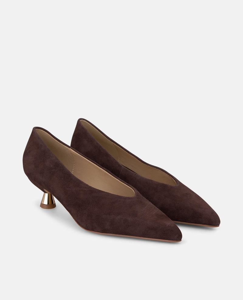 SCARPA CON TACCO "CHUPETE" IN PELLE SCAMOSCIATA