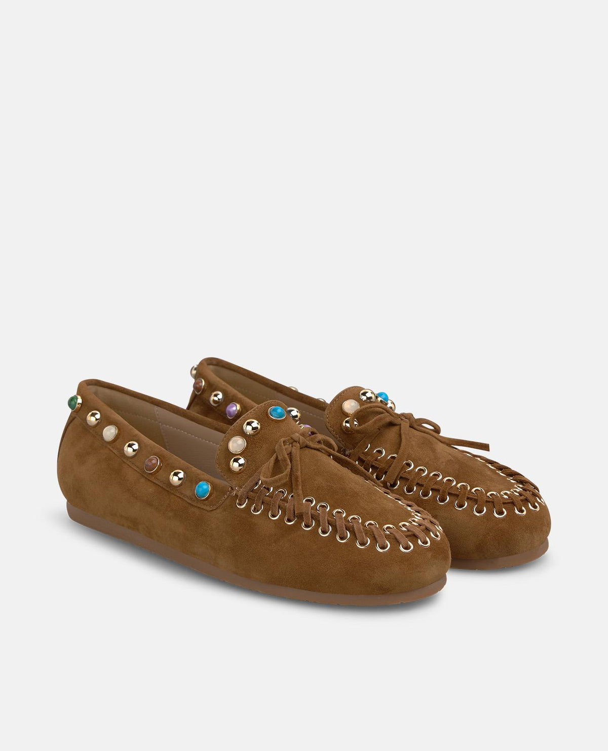 MOCASÍN DE ANTE CON CUENTAS