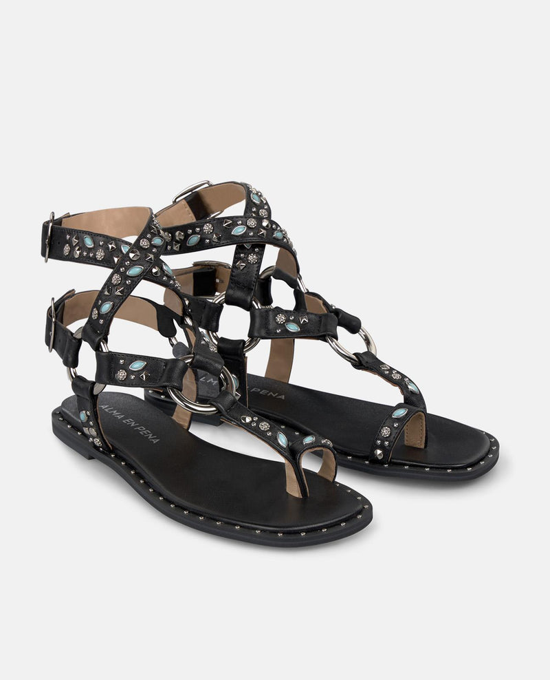 STUDDED TOE SANDAL