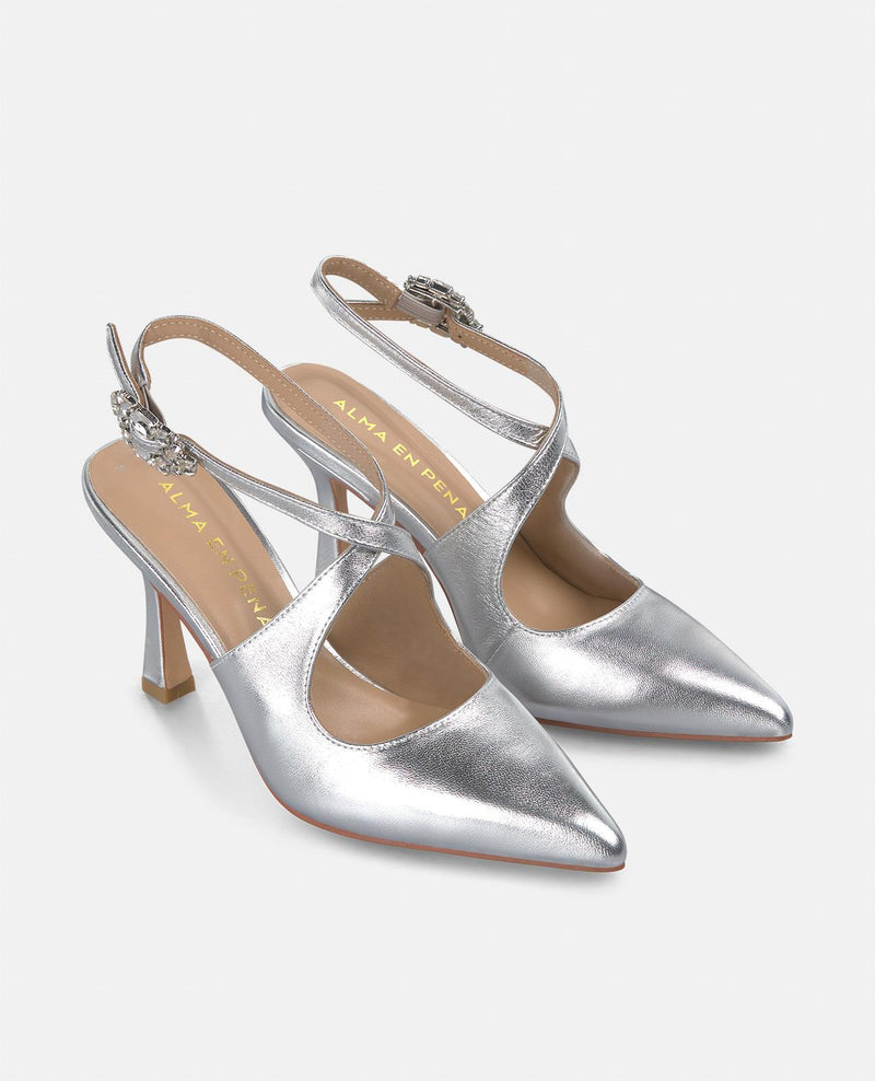 SAPATO DE SALTO ALTO COM TIRA ENTRELAÇADA