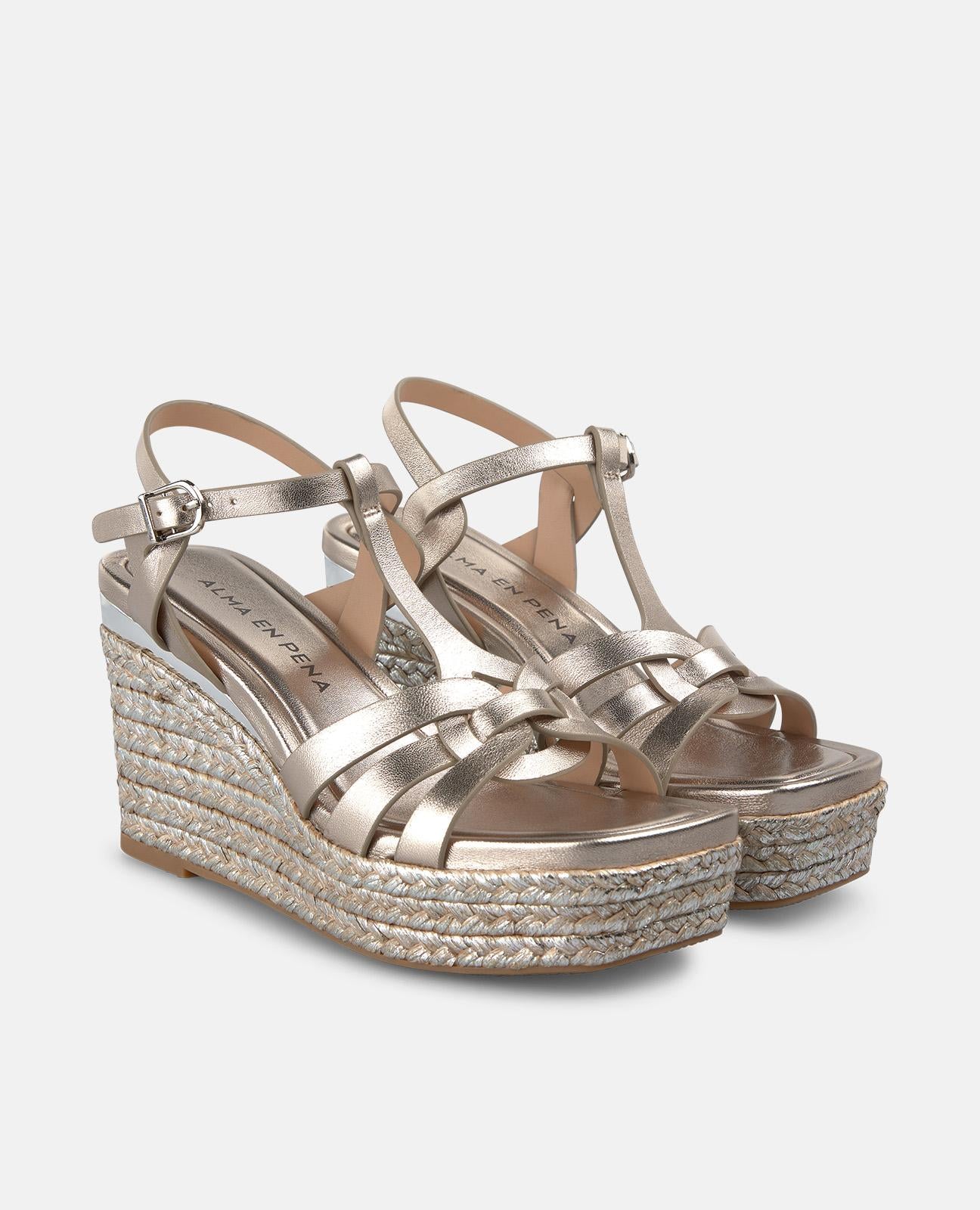 SANDALIA CUÑA ESPARTO MULTIPLE TIRAS