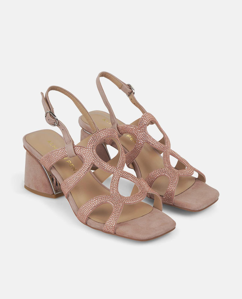 HALF RHINESTONE SANDAL