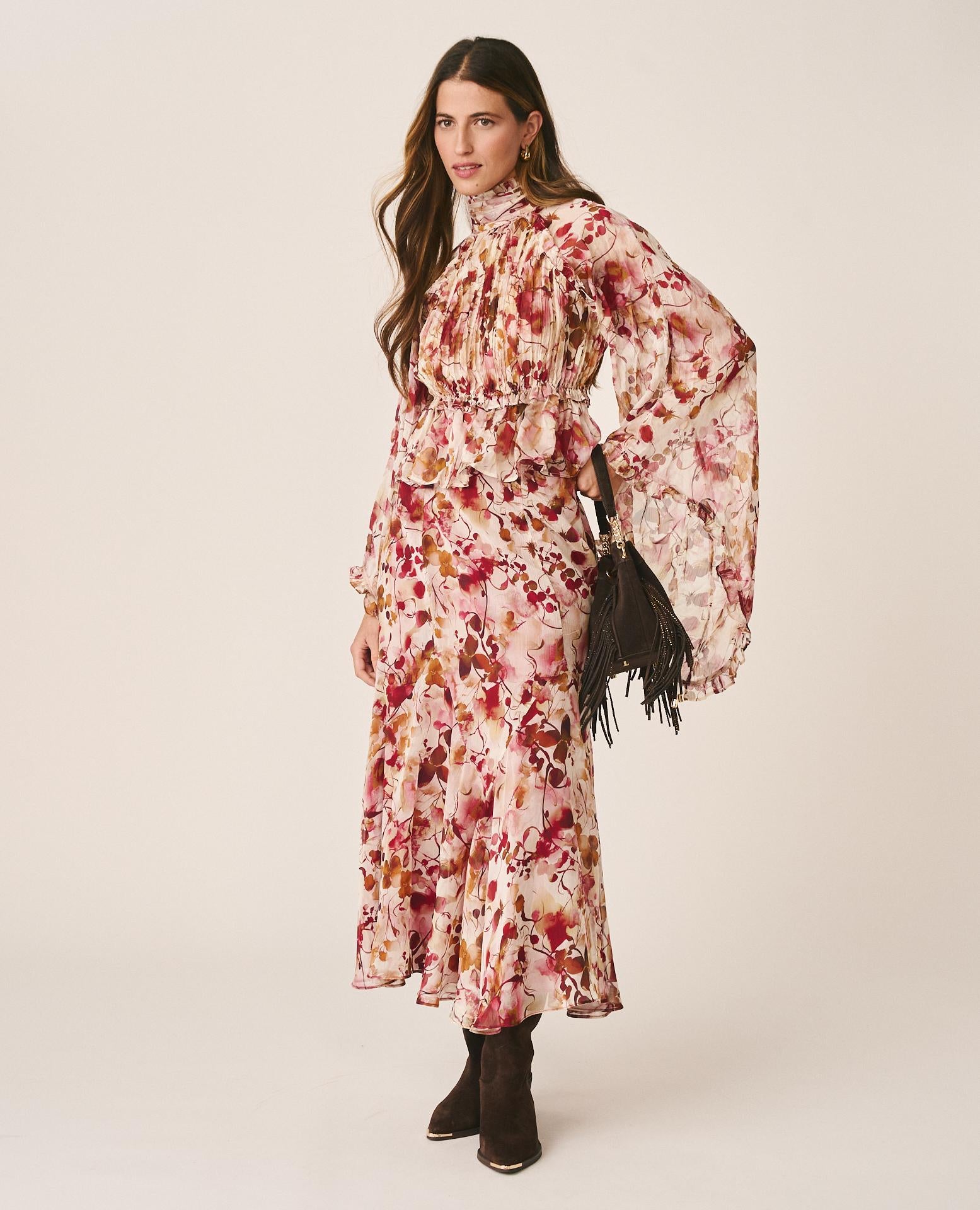 FALDA MIDI FLORAL