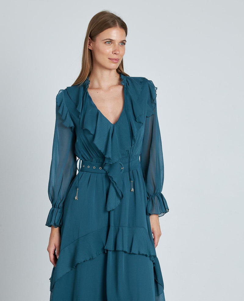 VESTIDO VOLANTES CINTURÓN