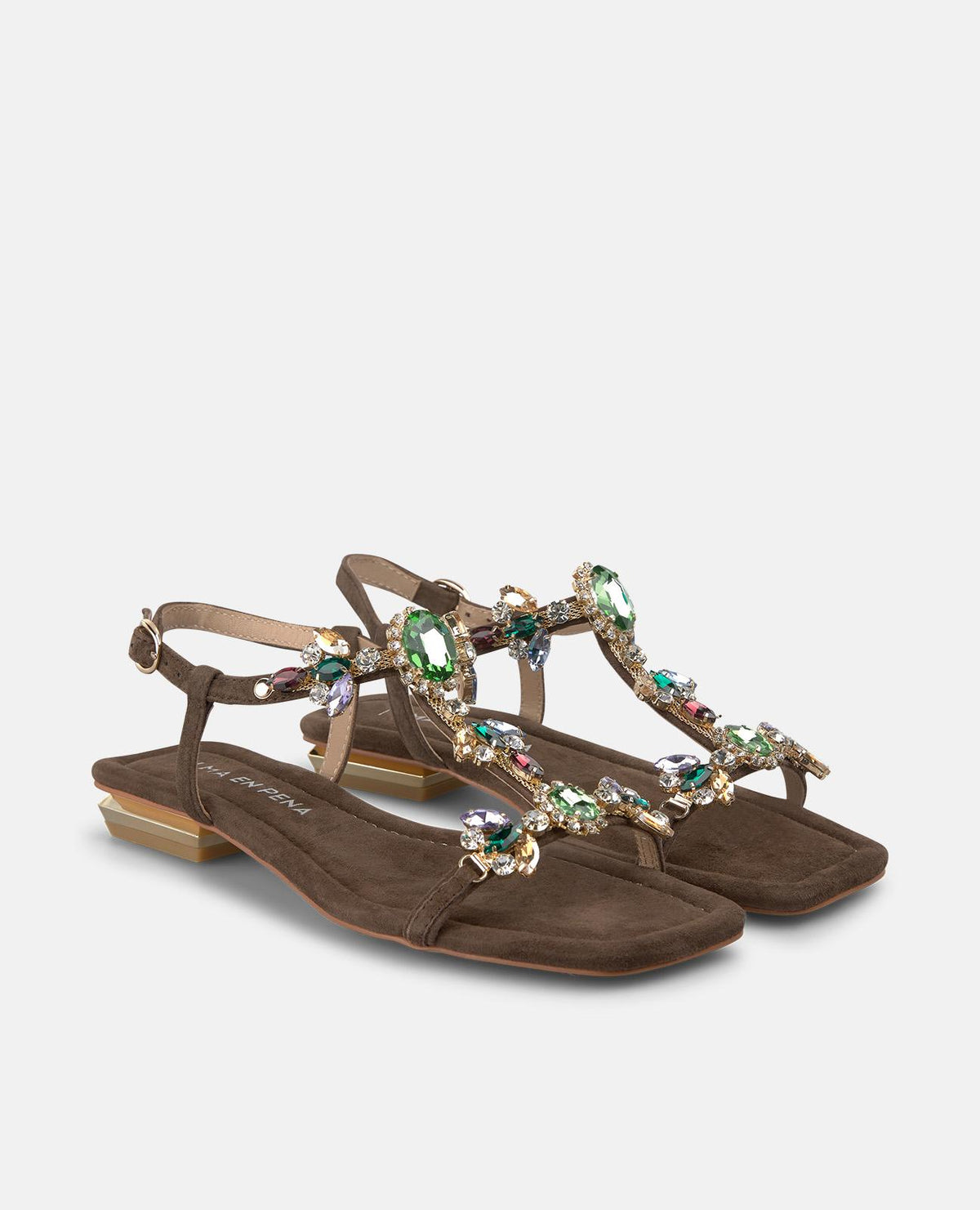 SANDALI CON CINTURINI E STRASS