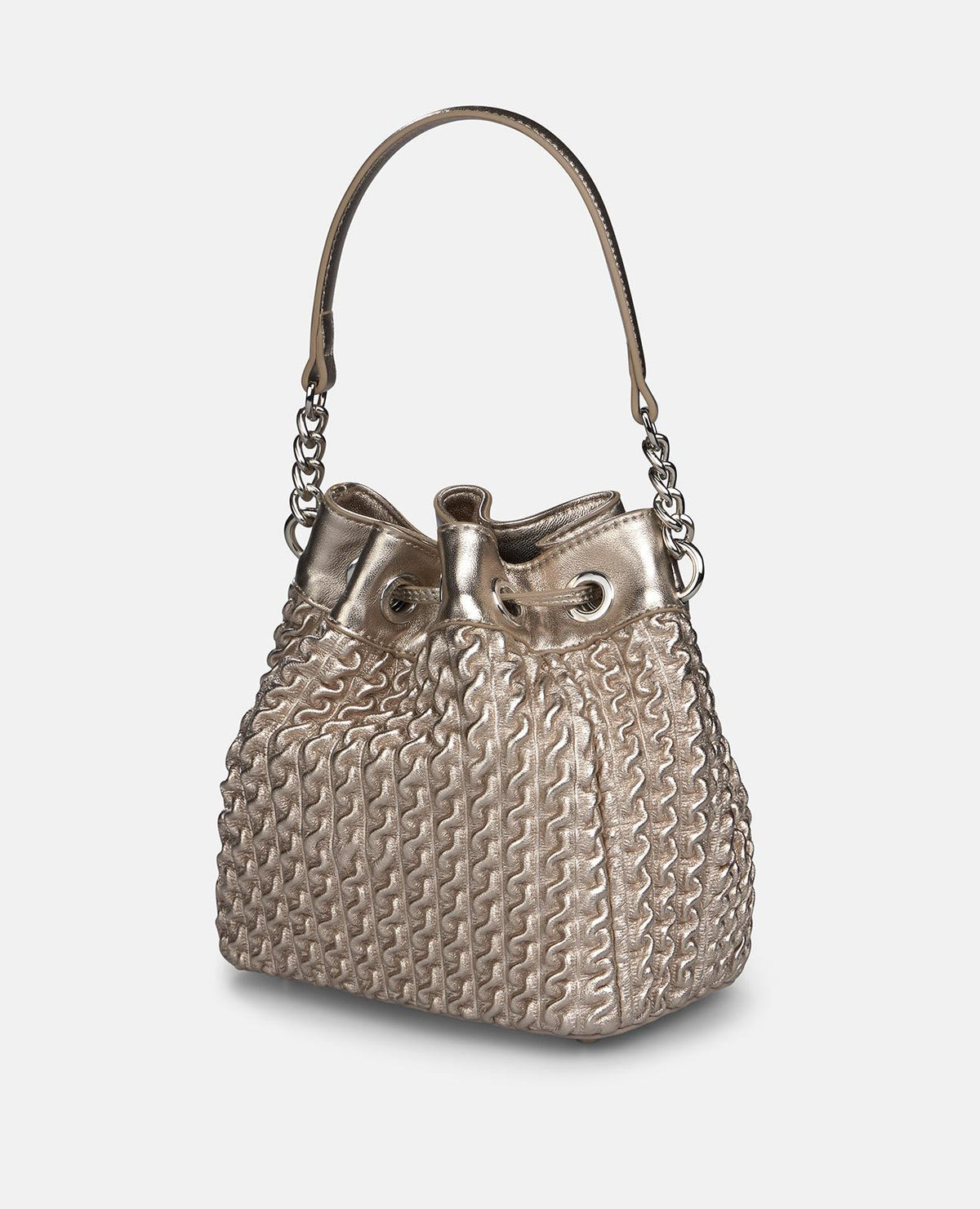 BOLSO BOMBONERA TEXTURIZADO DE PIEL