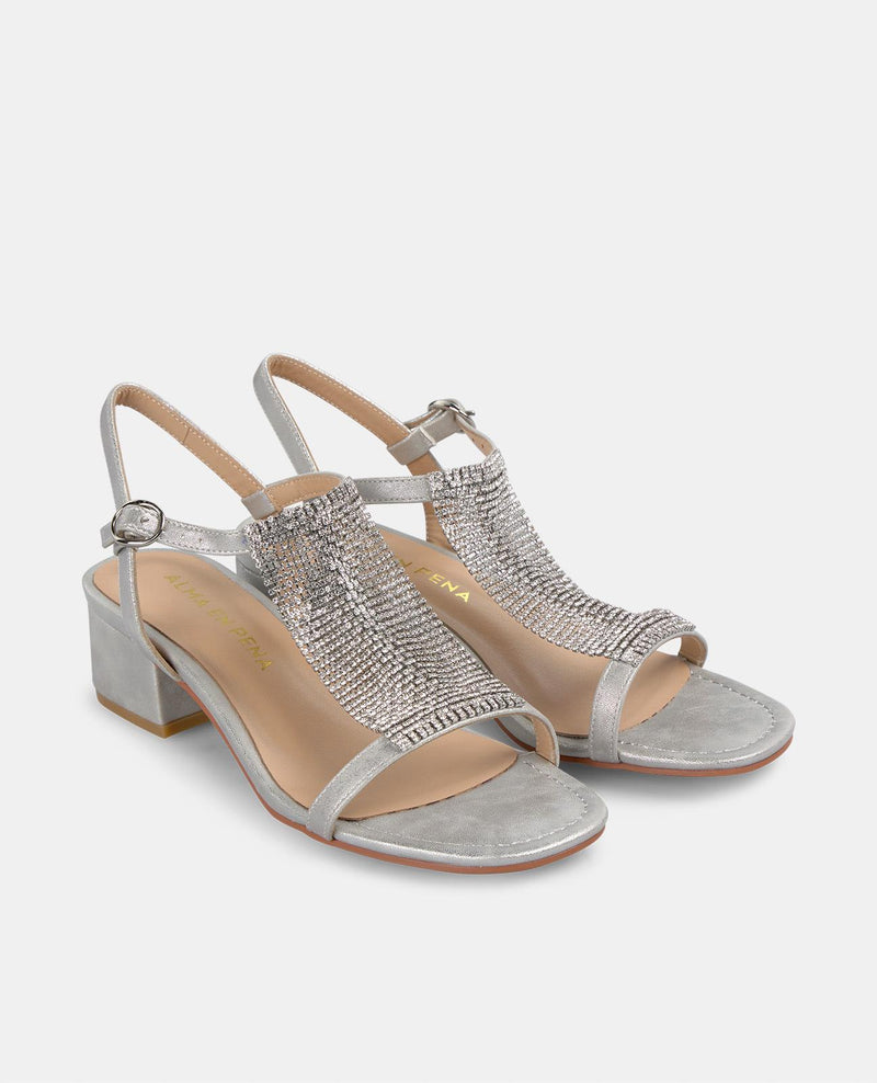 SANDÁLIA MAYA COM SALTO DE STRASS