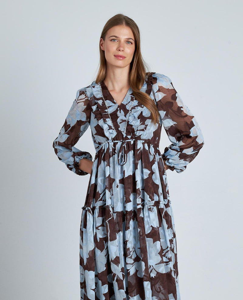 VESTIDO ESTAMPADO CINTURA AJUSTABLE