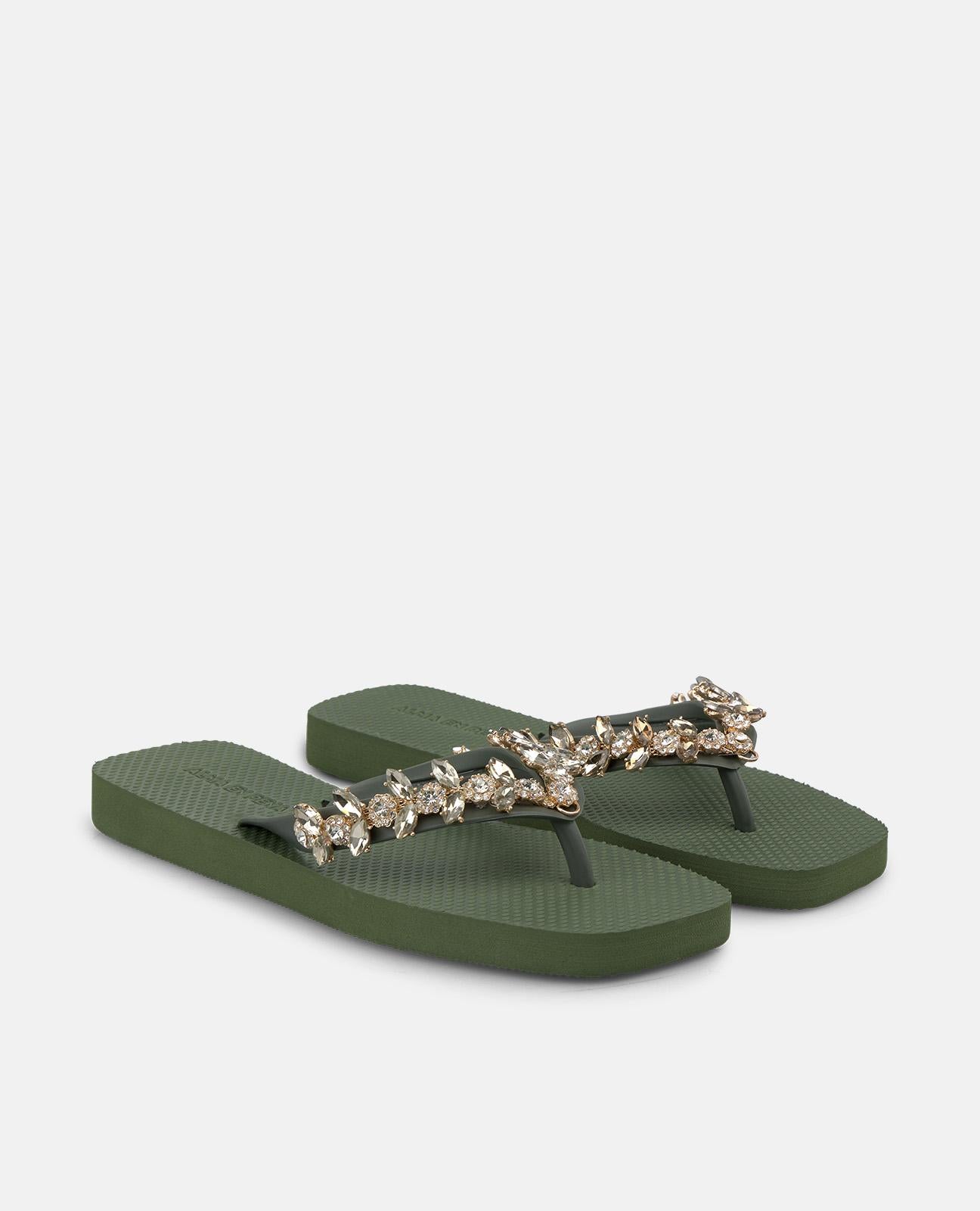 SANDALIA BAÑO CORTE T KHAKI