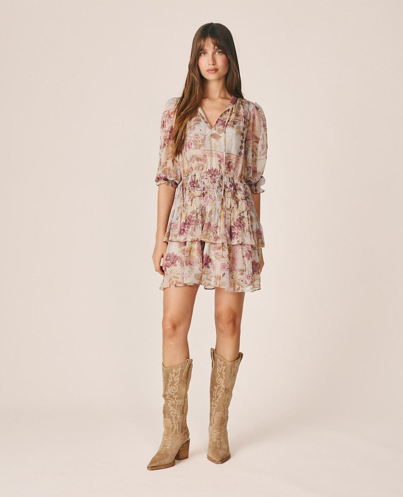 VESTIDO MINI GASA ESTAMPADO FLORAL