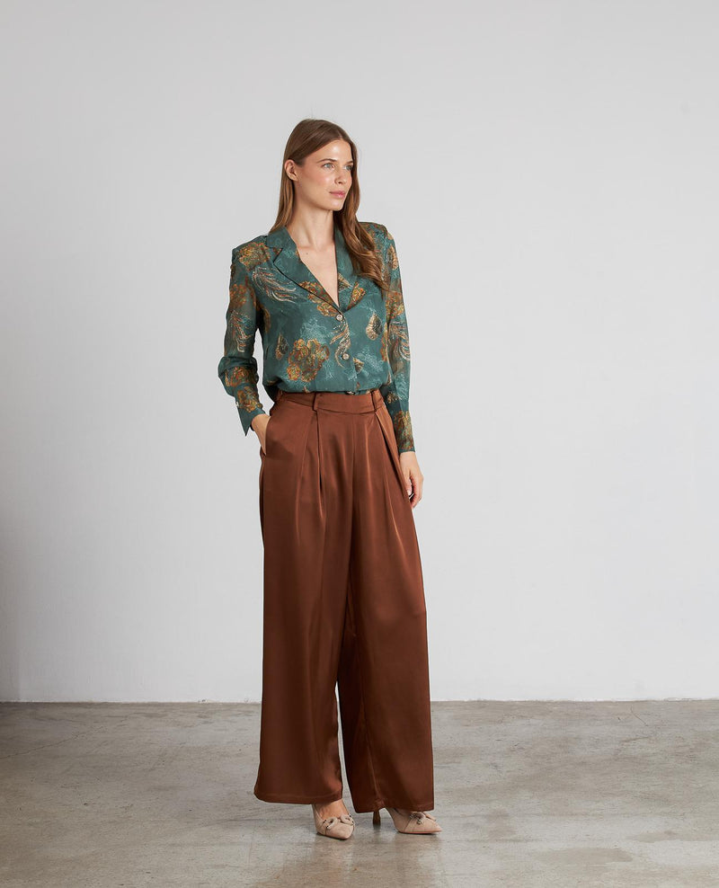 PRINTED SHIRT WITH JEWEL BUTTON