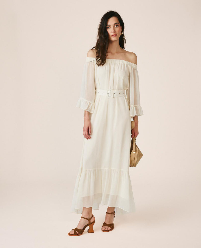 FLARED SLEEVE MIDI DRESS