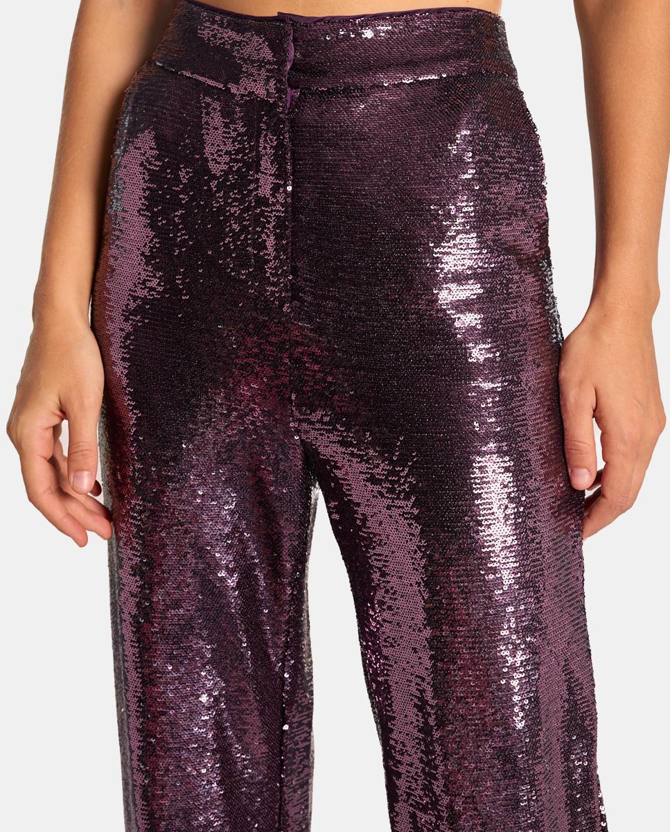 PANTALON DROIT À PAILLETTES