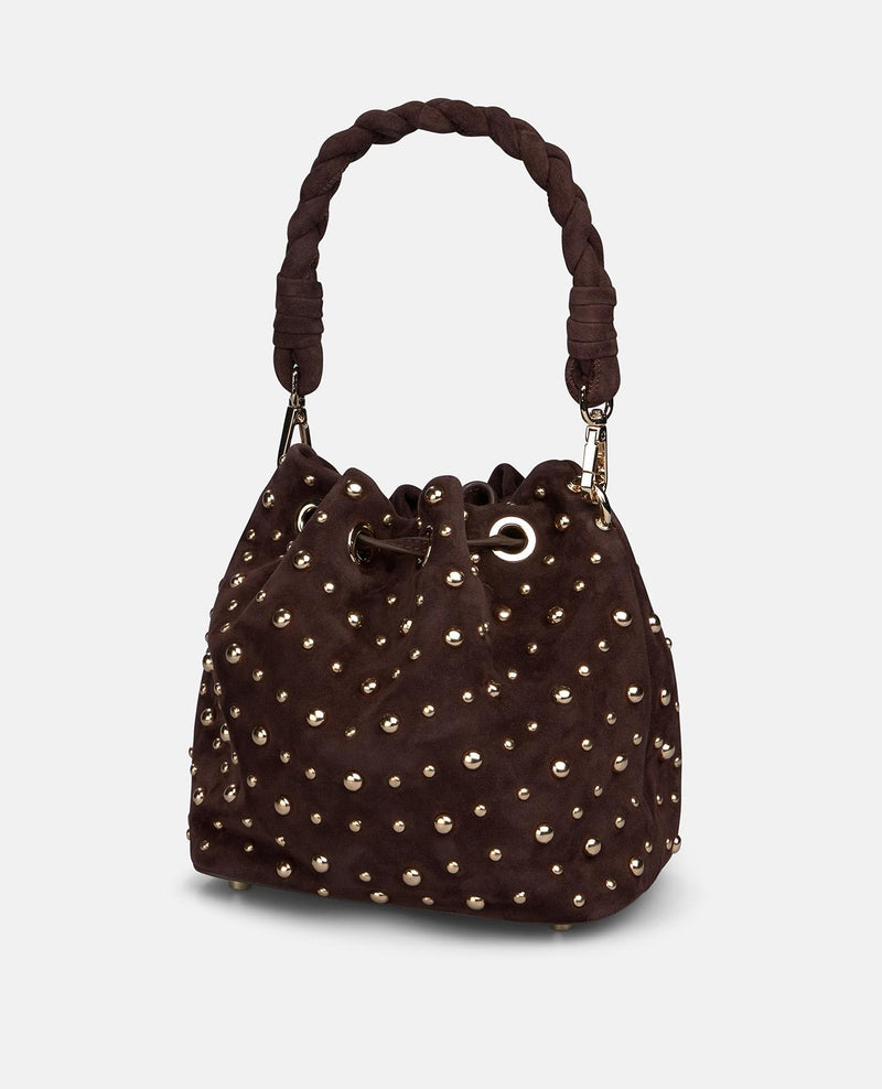 BOLSA EM FORMA DE CAIXA DE DOCES EM CAMURÇA