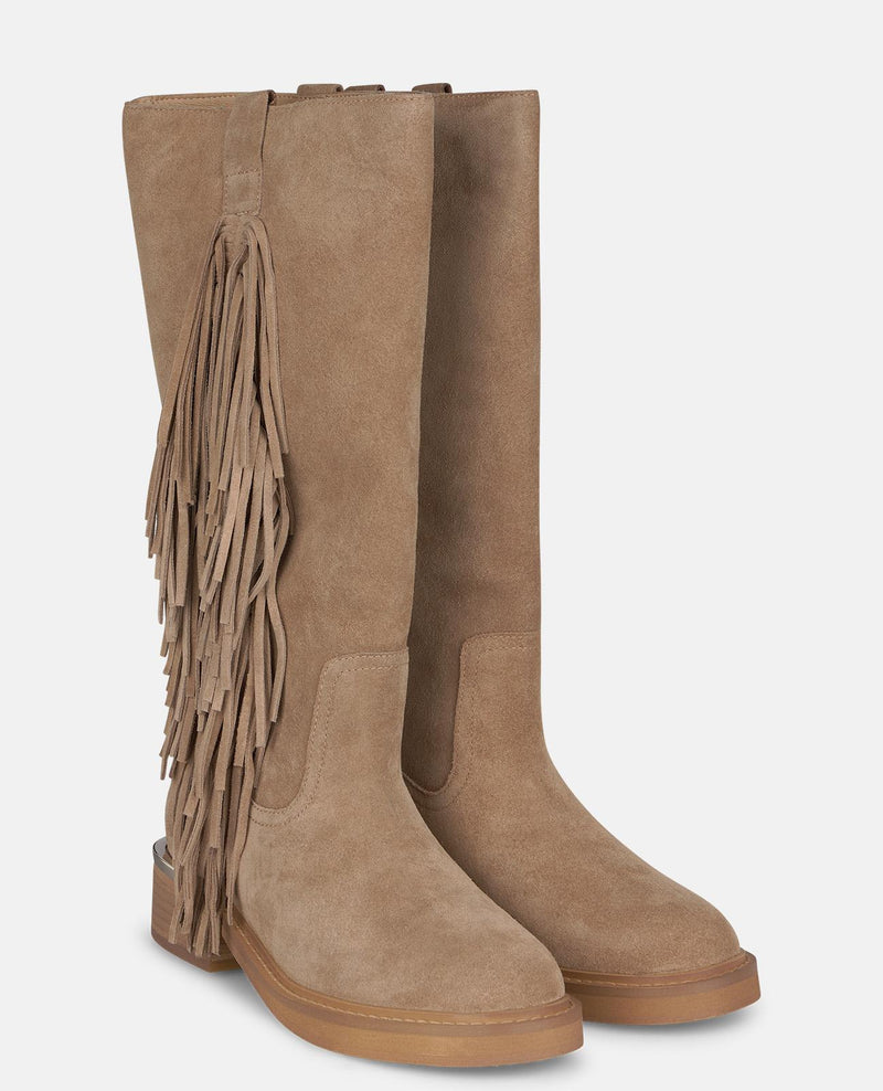BOTA DE PIEL CON FLECOS