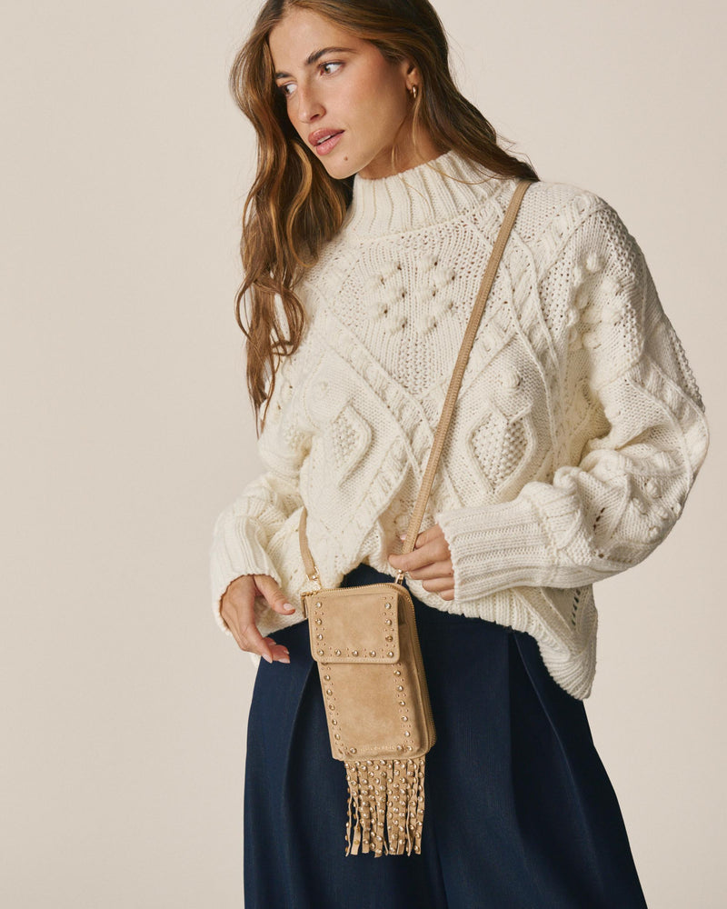 BOLSO CARTERA NATALIA DE ANTE CON FLECOS