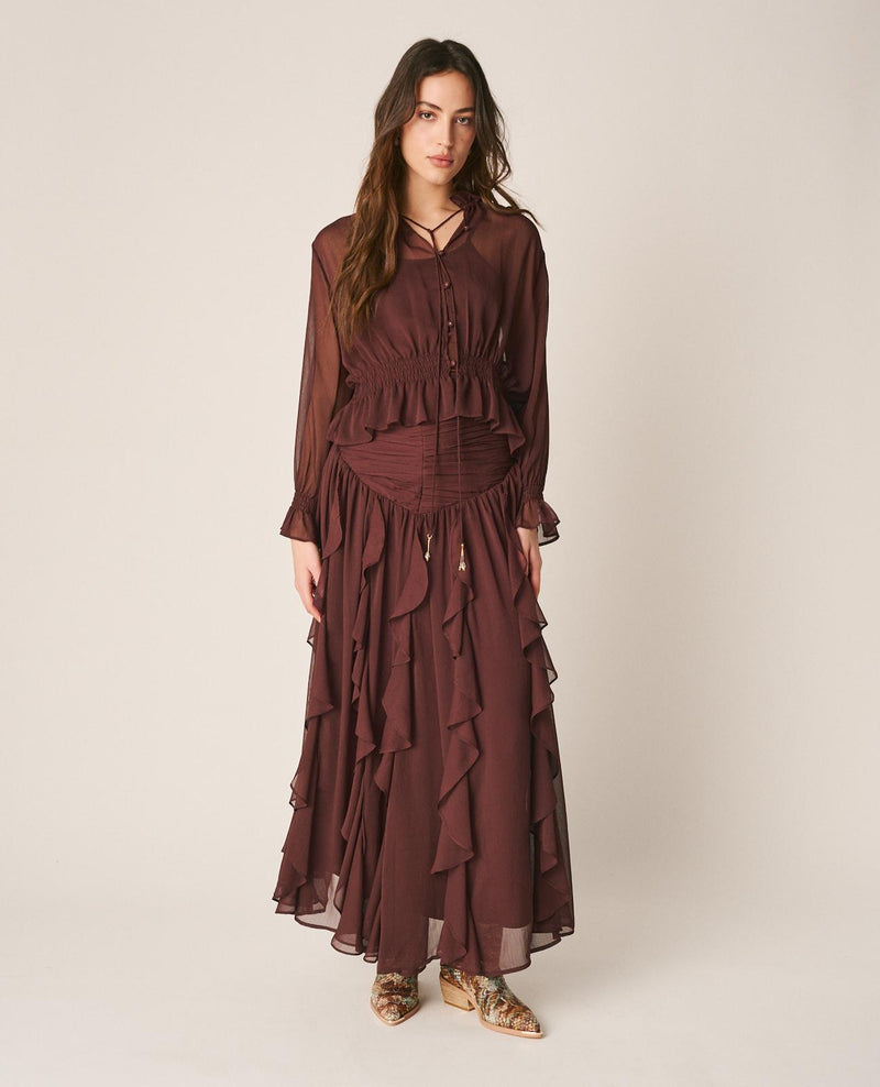 BLUSA SEMITRANSPARENTE VOLANTES