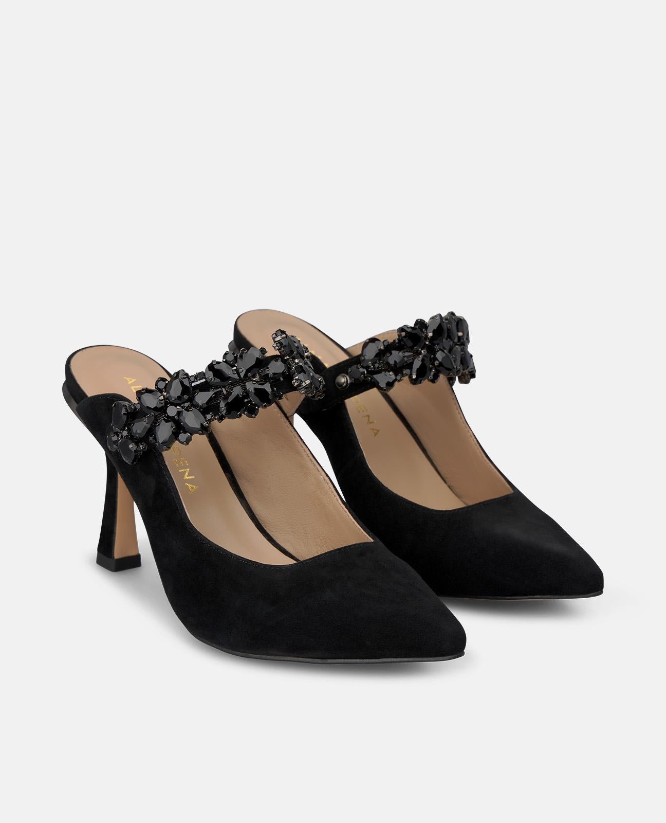 ZAPATO DE TACÓN DESTALONADO DE ANTE