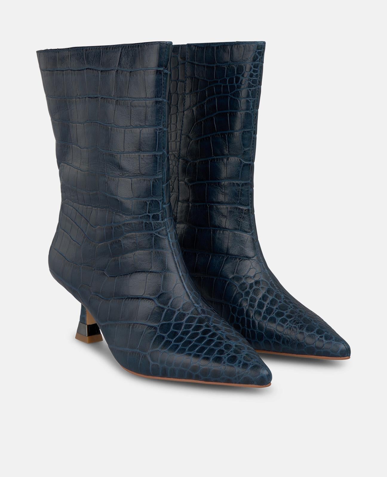 BOTINS METÁLICOS DE SALTO ALTO