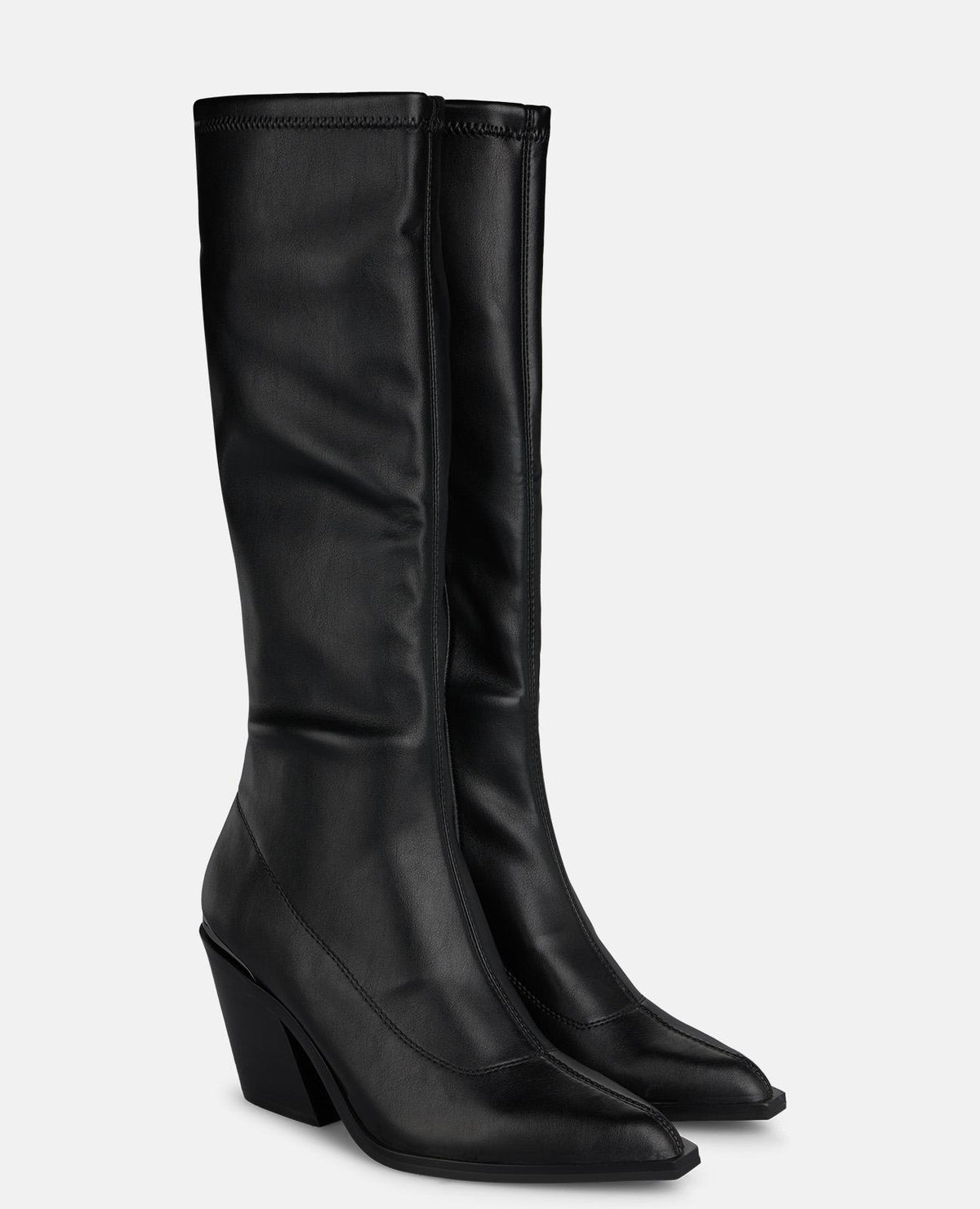 HIGH-TOP BOOTS WITH A LEATHER-LIKE LOOK