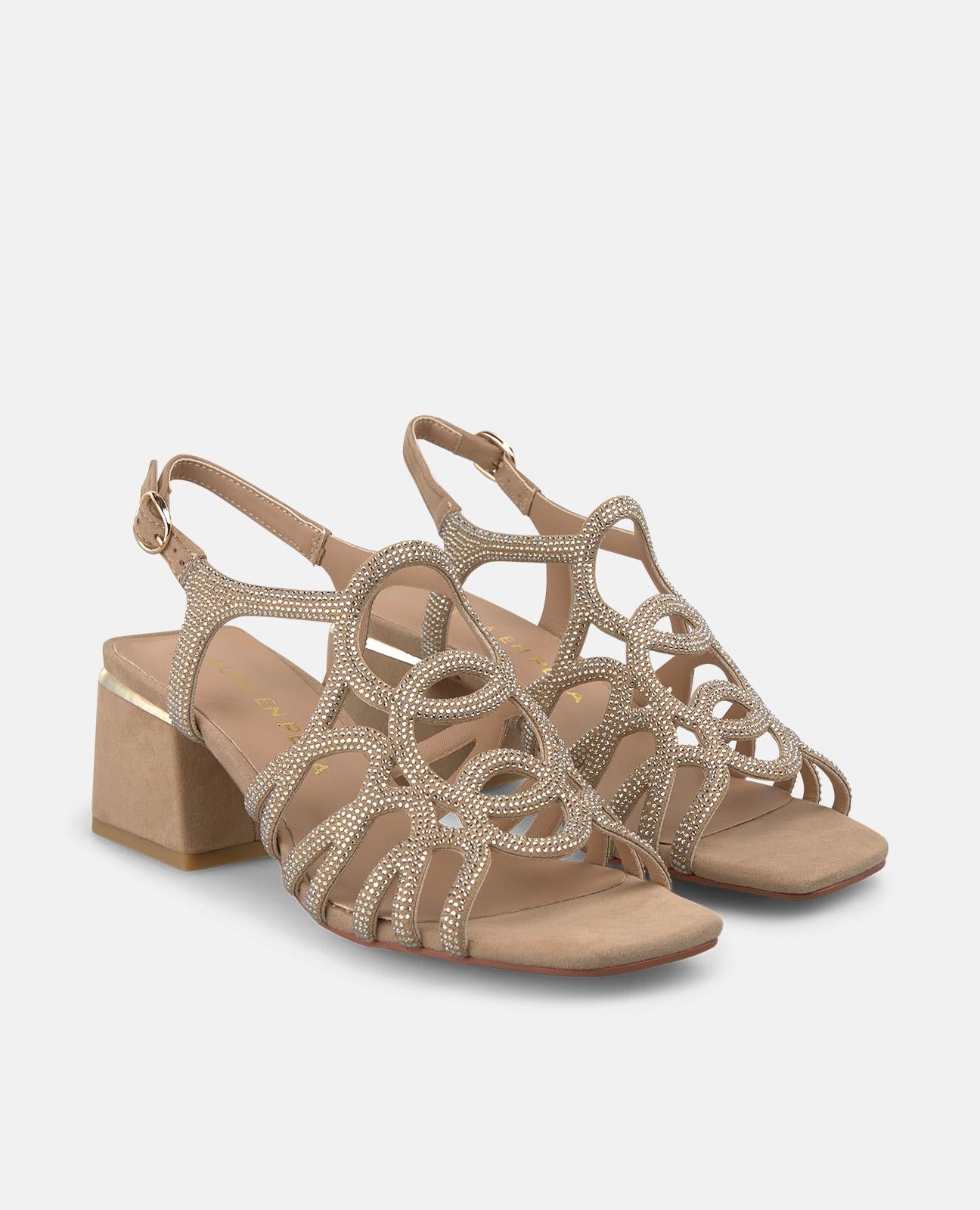 SANDALIA TACON TIRAS CIRCULARES