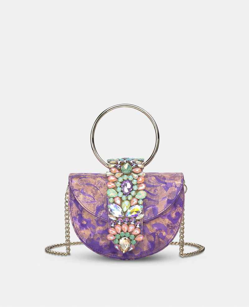JEWELED HALF MOON BAG