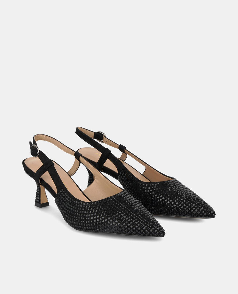 SCHUHE MIT STÖCKELABSATZ UND STRASSSTEINEN