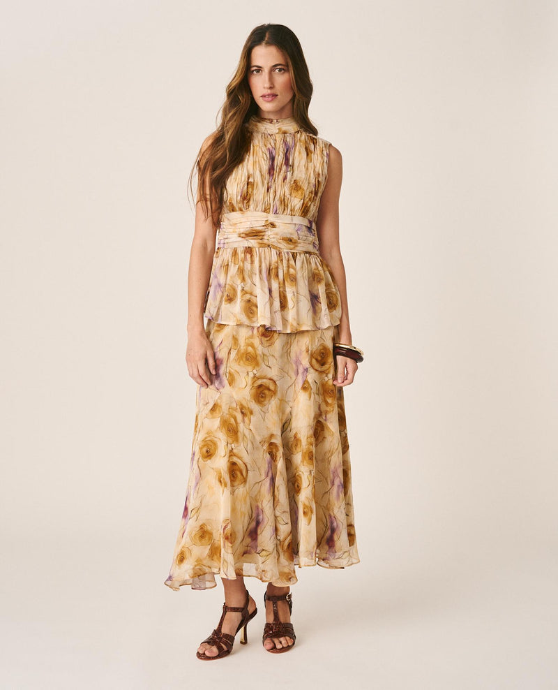 FALDA MIDI FLORAL