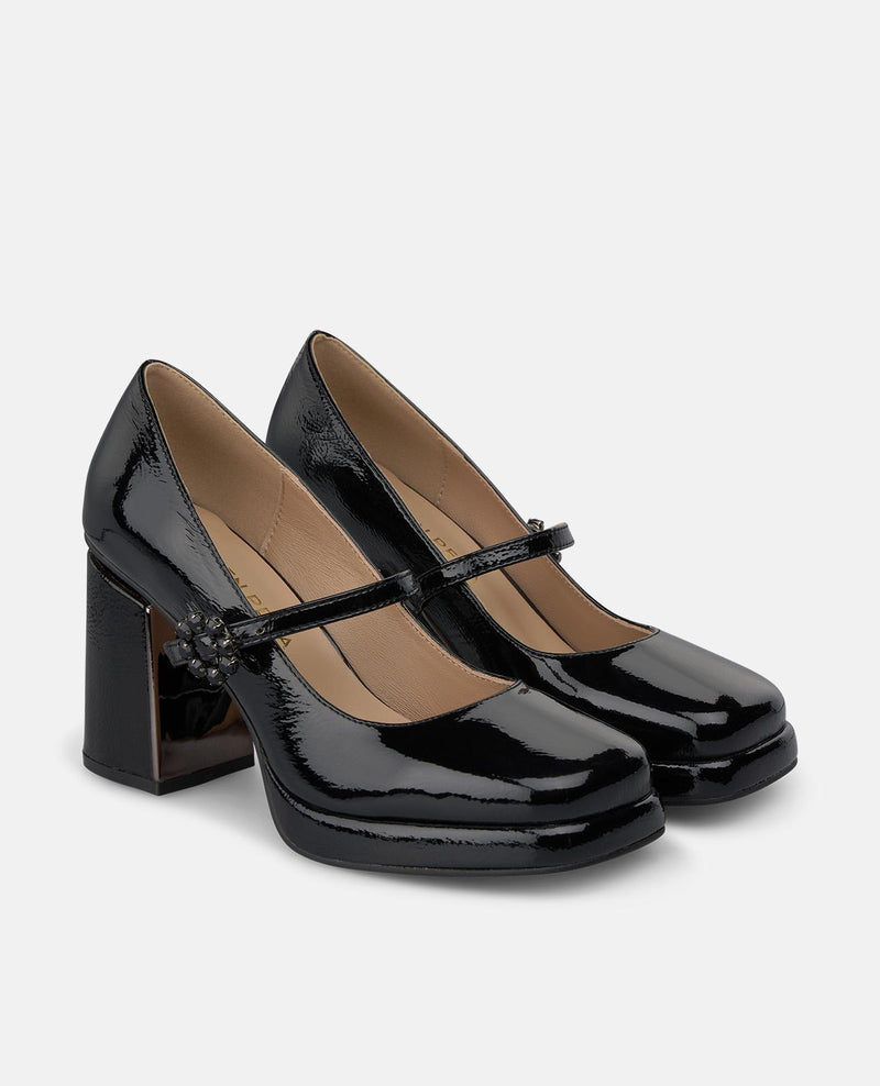ZAPATO TACÓN CHAROL CON PLATAFORMA