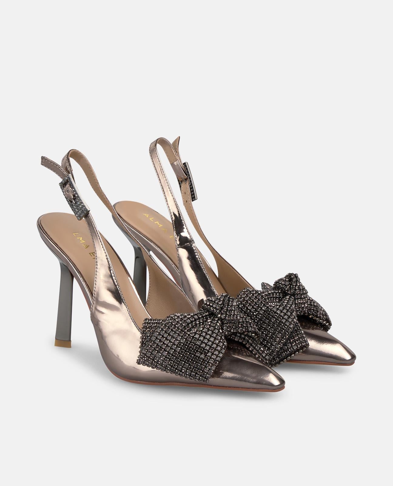 CHAUSSURE À TALON AVEC NŒUD EN STRASS