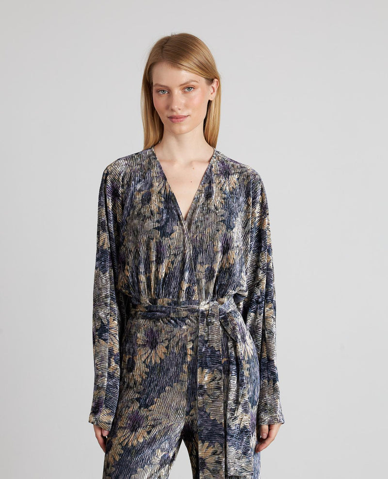 PRINTED RUFFLED JUMPSUIT