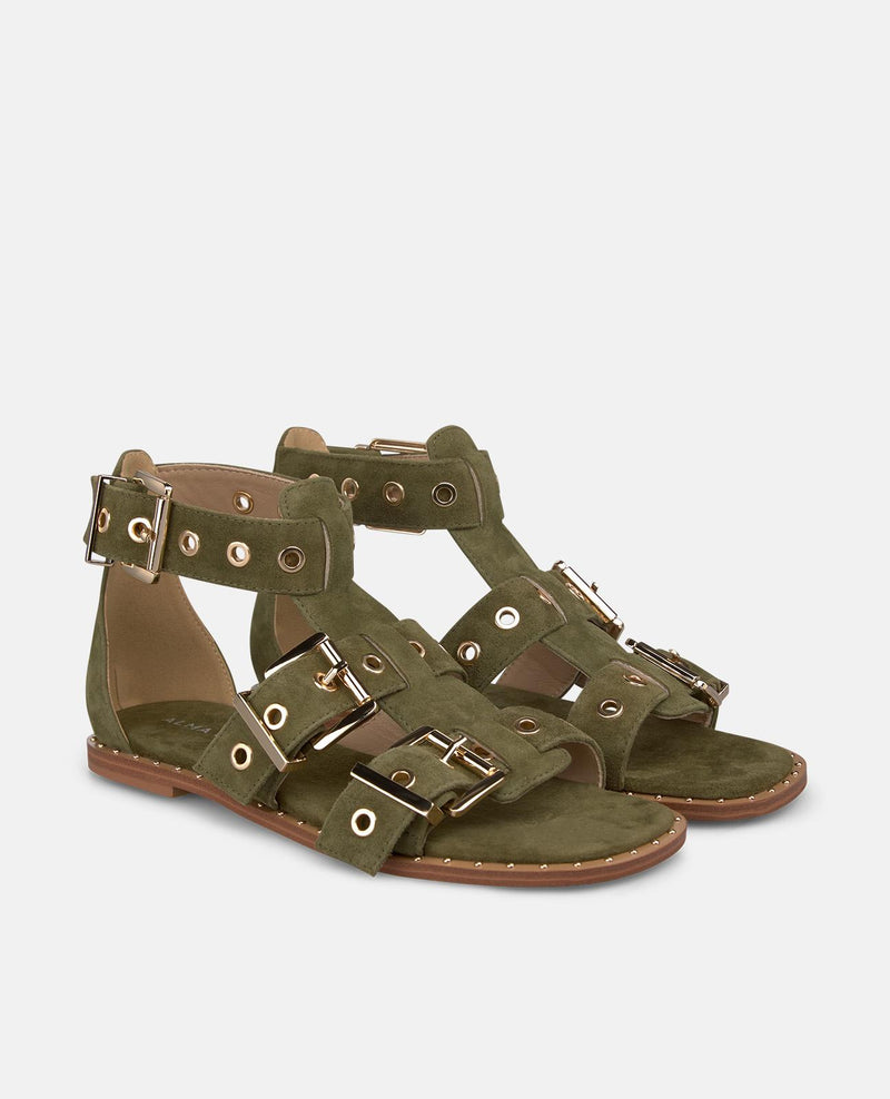 SANDALIA PLANA CON HEBILLA ANCHA