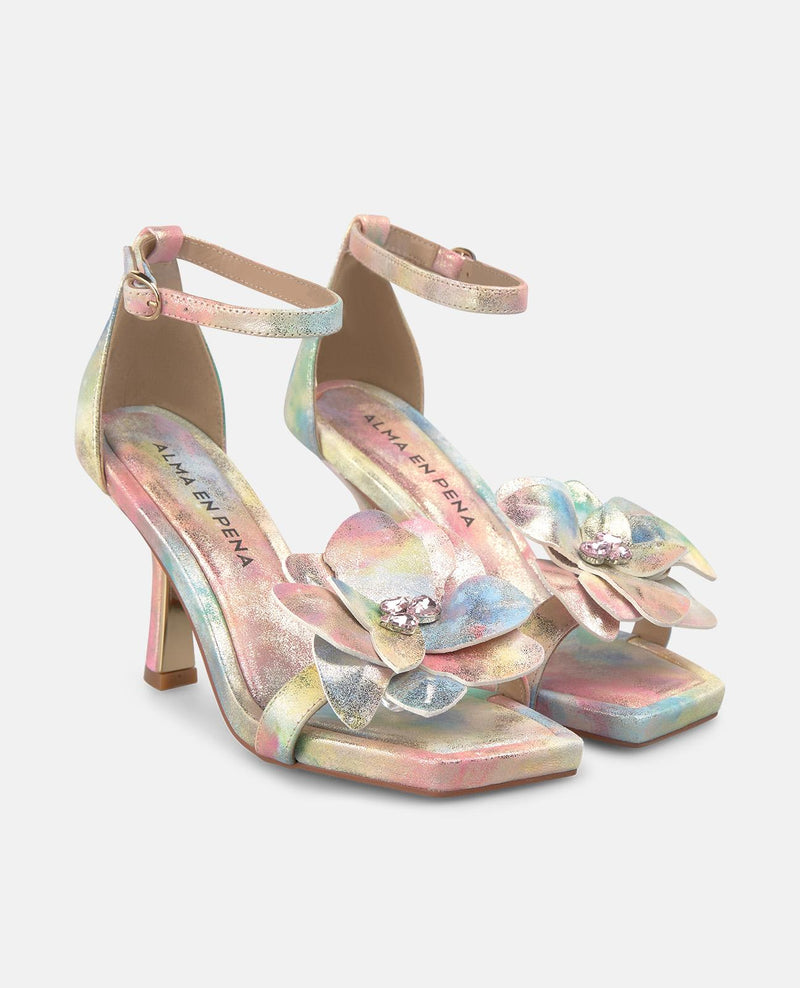 SANDALIA TACON FLOR