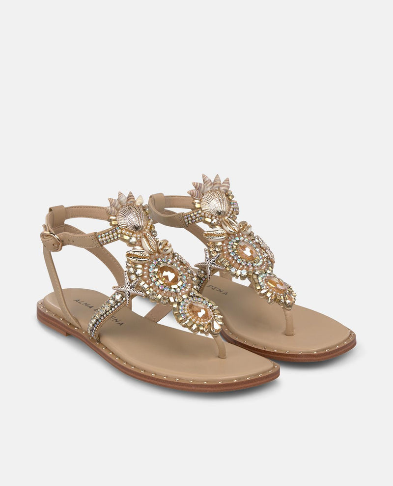 NAVY GREEK-STYLE SANDALS