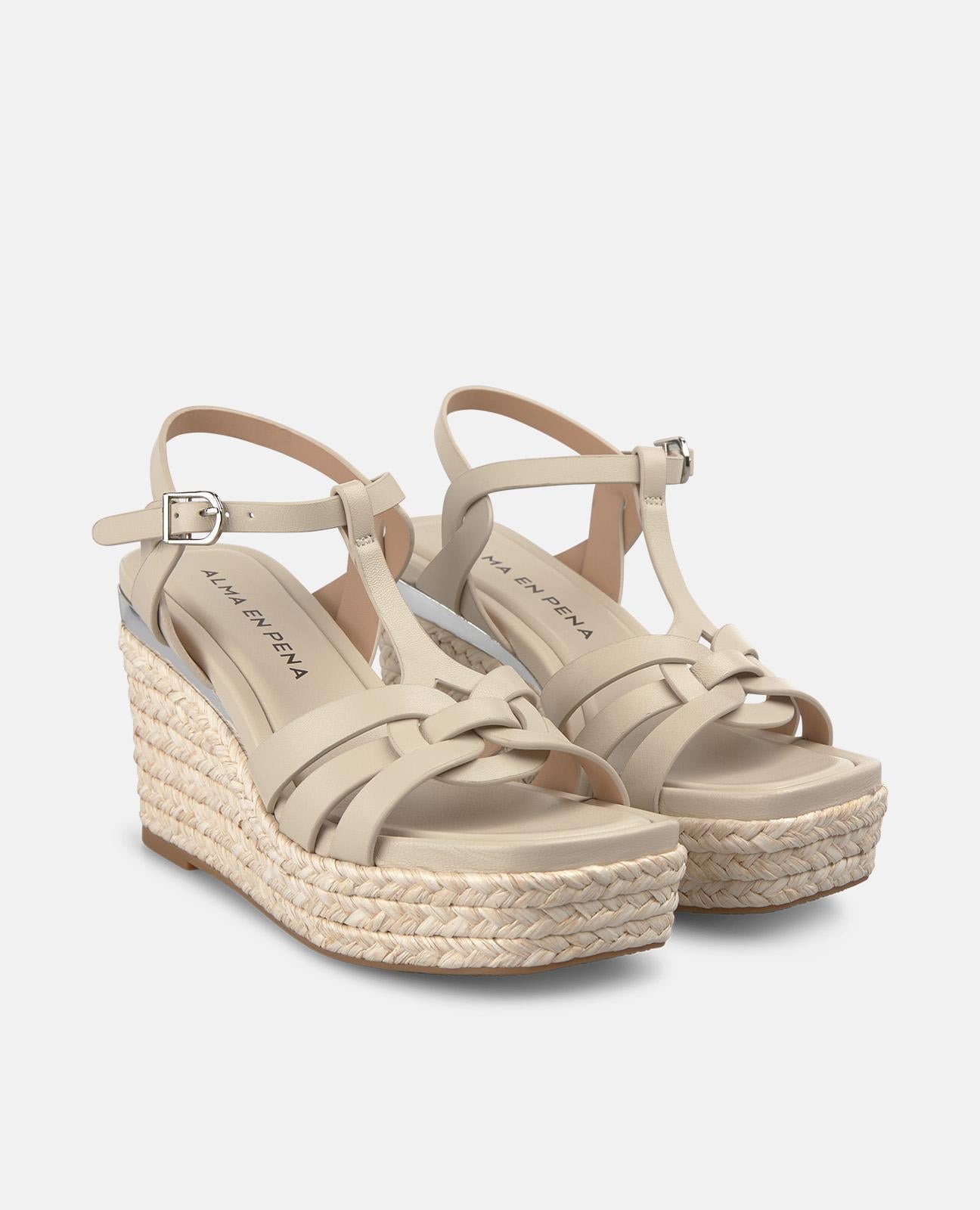 SANDALIA CUÑA ESPARTO MULTIPLE TIRAS