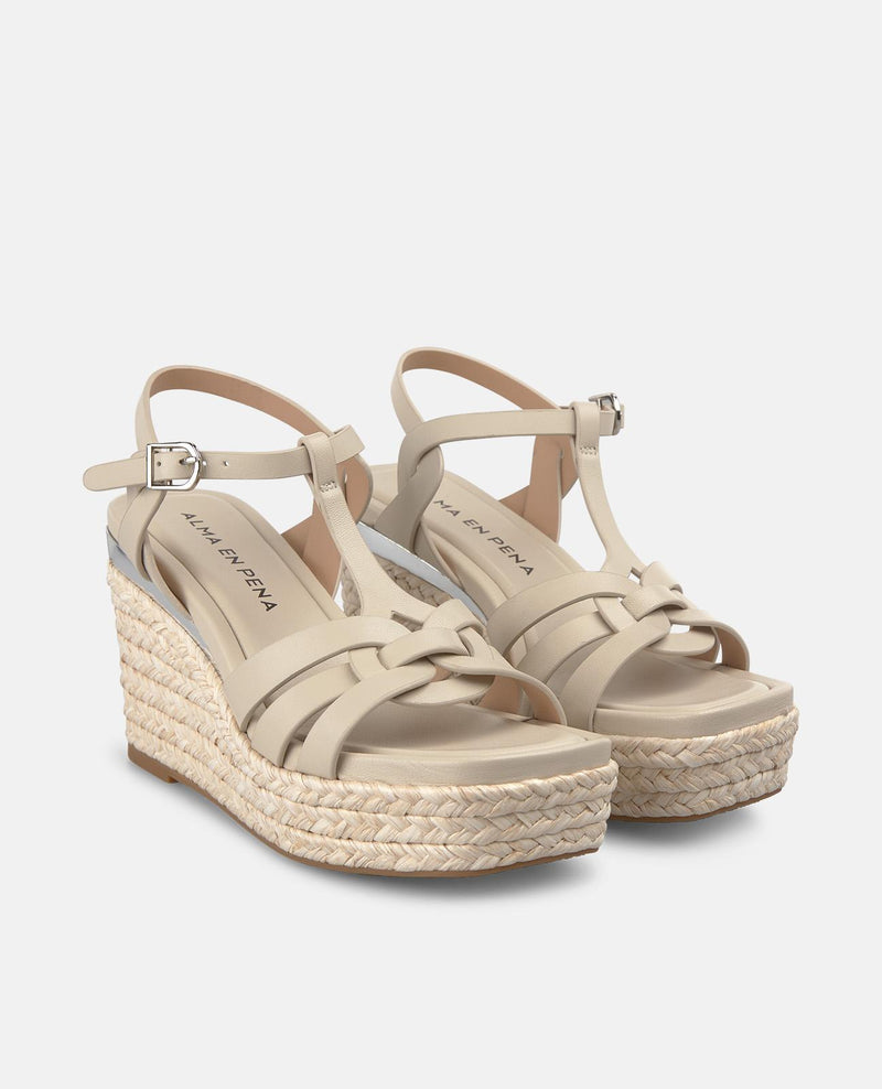 SANDALIA CUÑA ESPARTO MULTIPLE TIRAS