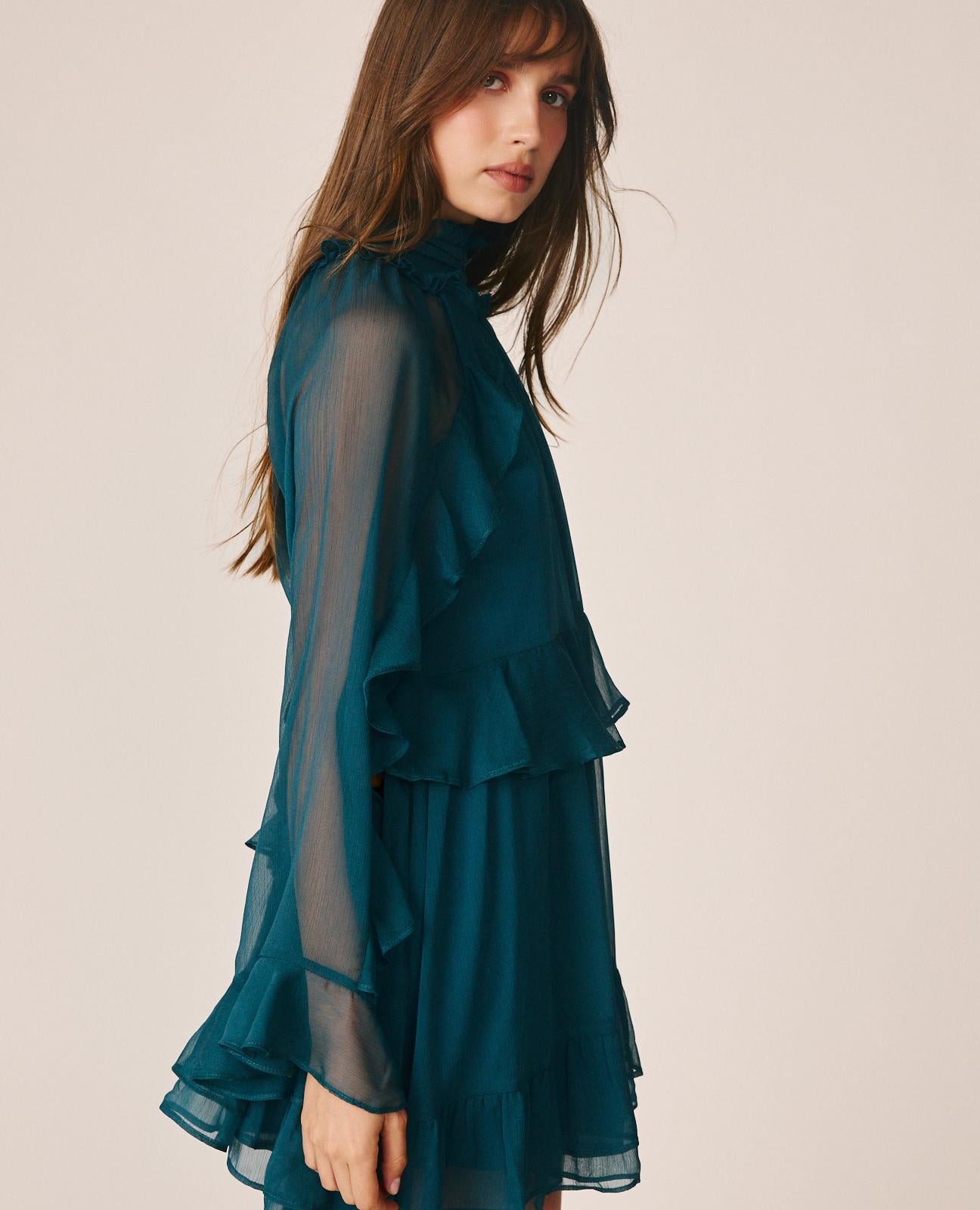 VESTIDO MINI CON VOLANTES