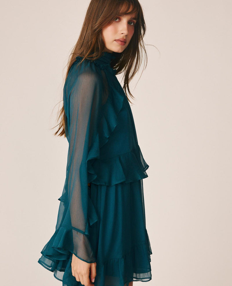 VESTIDO MINI CON VOLANTES
