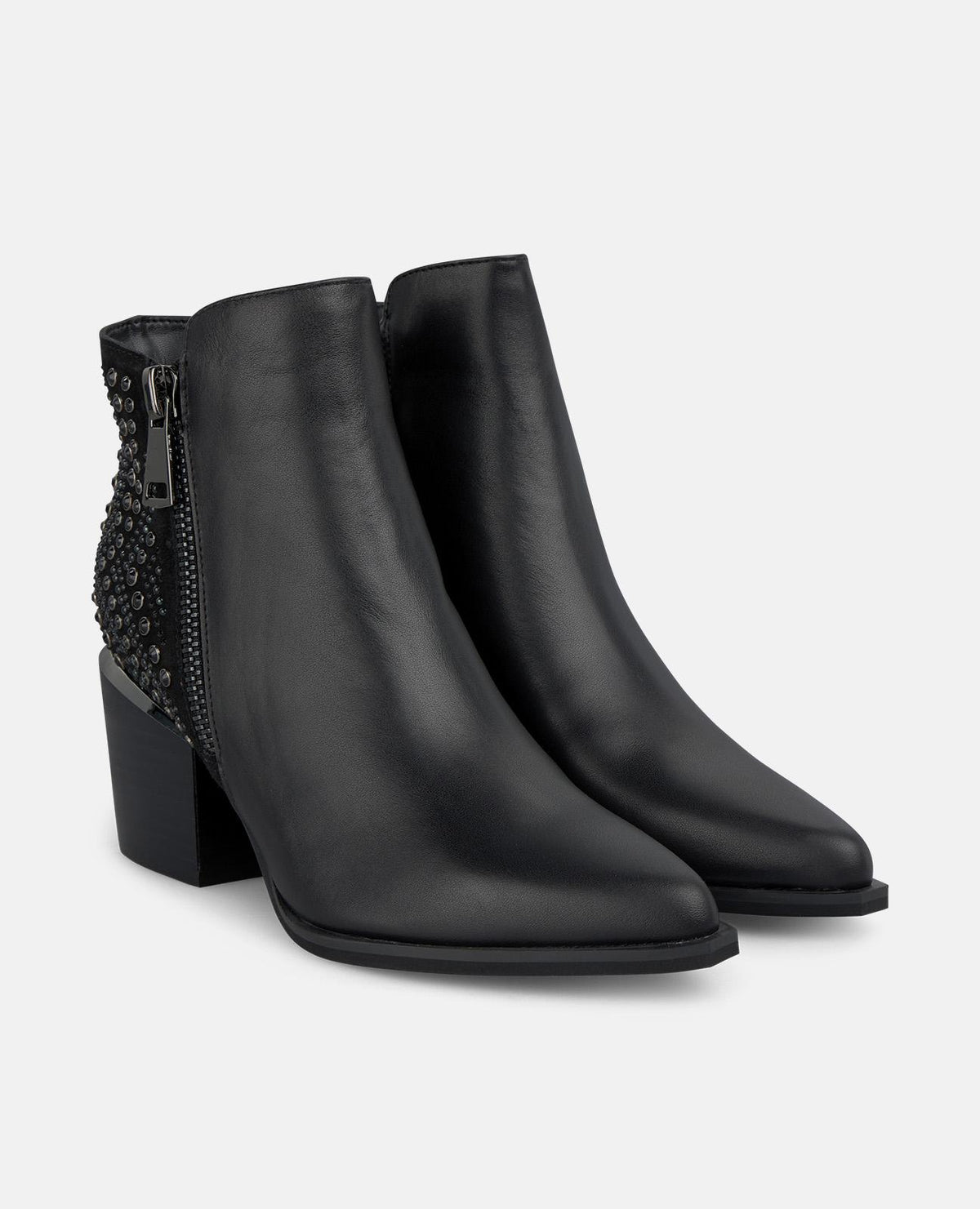 BOTINS DE SALTO ALTO CRAVEJADOS DE STRASS