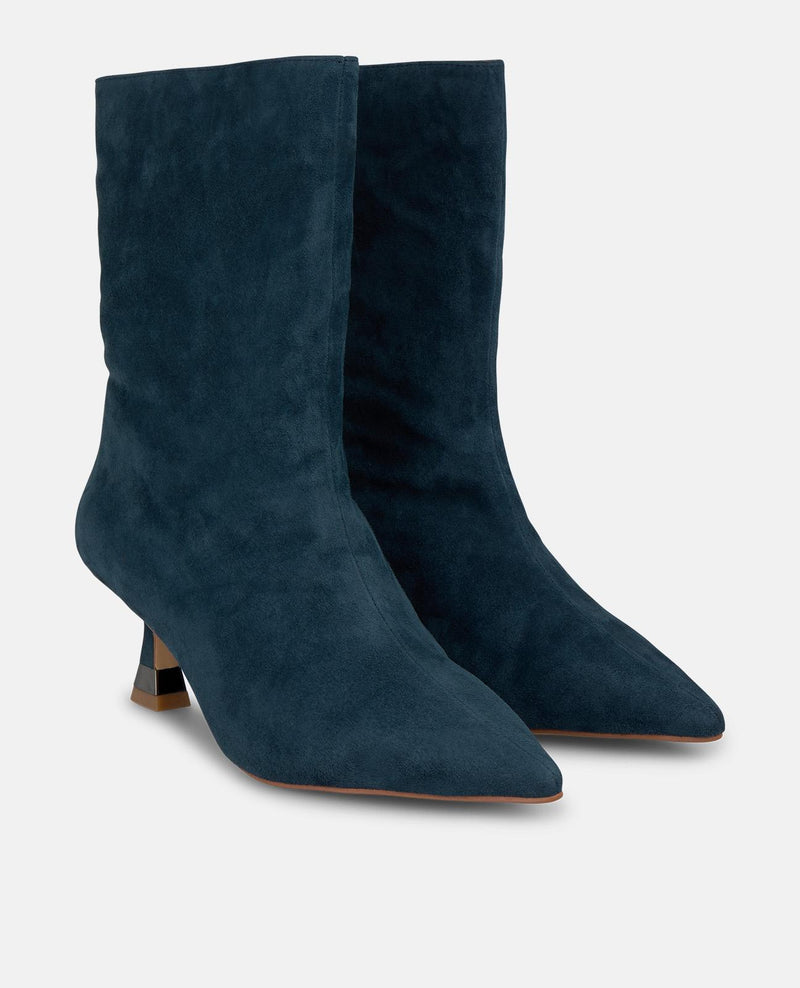 METALLIC HEELED ANKLE BOOTS